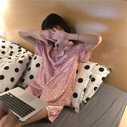 Leopard print pajama set